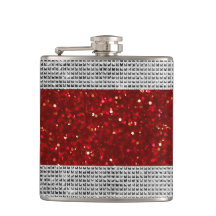 Stilvoller Roter Glitzer Liquor Vinyl Wrapped Flas