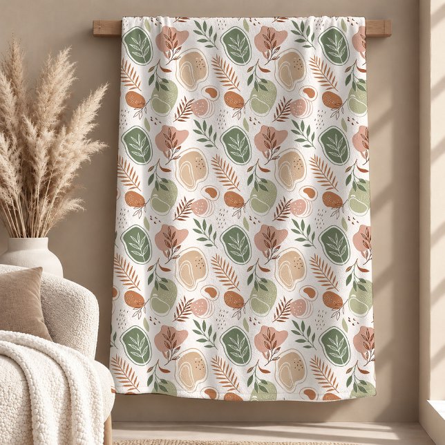 Stilvoller Salbeigrüner Abstrakter Regenbogen-Deck Fleecedecke (Stylish Sage Green Abstract Rainbow Blanket)
