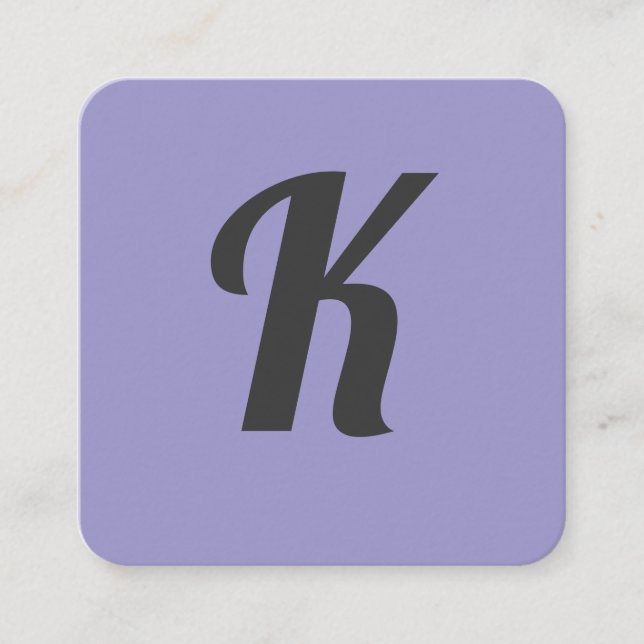 Stilvoller Schriftart Lila Hintergrund Quadratische Visitenkarte (Vorderseite)