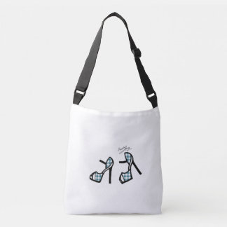 Stilvoller Schuh-Druck - aquamarines kariertes Tragetaschen Mit Langen Trägern