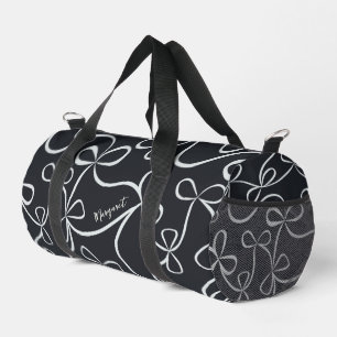 Stilvoller Schwarz-weißer Bow-Muster-Individuelle Duffle Bag