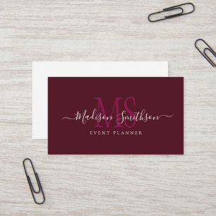 Stilvoller Script-Eventplaner Visitenkarte
