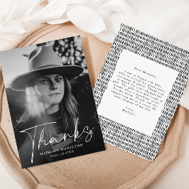 Stilvoller Script-Foto-Abschluss Dankeskarte