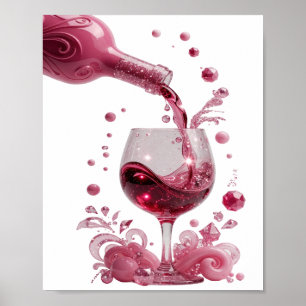 Stilvoller Silberner ABSTRACT ART Kunstdruck Poster