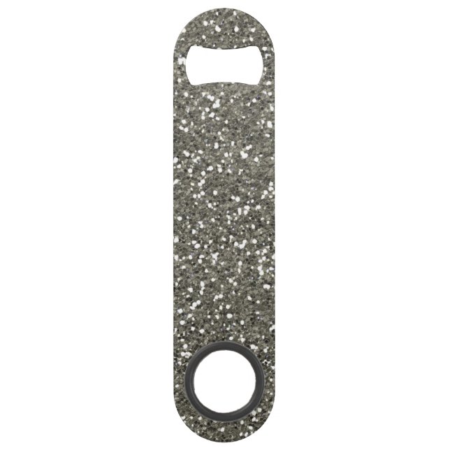 Stilvoller silberner Glitzer Speedflaschenöffner (Vorderseite)