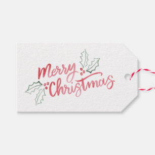 Stilvoller Slant Aquarell-frohe Weihnacht-Feiertag Geschenkanhänger