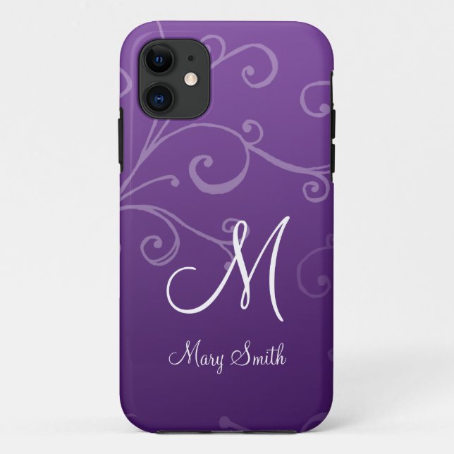 Stilvoller Strudel-kundenspezifisches Monogramm Case-Mate iPhone Hülle (Rückseite)