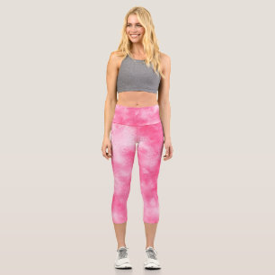 Stilvoller Sturmwolkeneffekt Rosa Capri Leggings