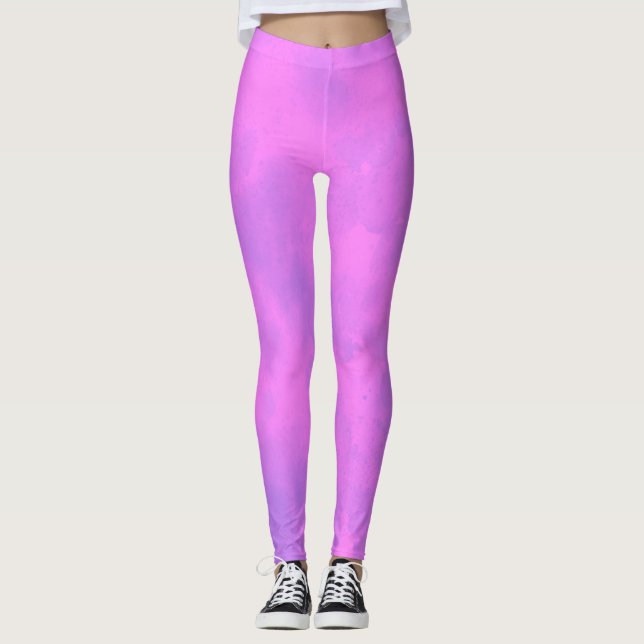 Stilvoller Sturmwolkeneffekt Rosa Leggings (Vorderseite)