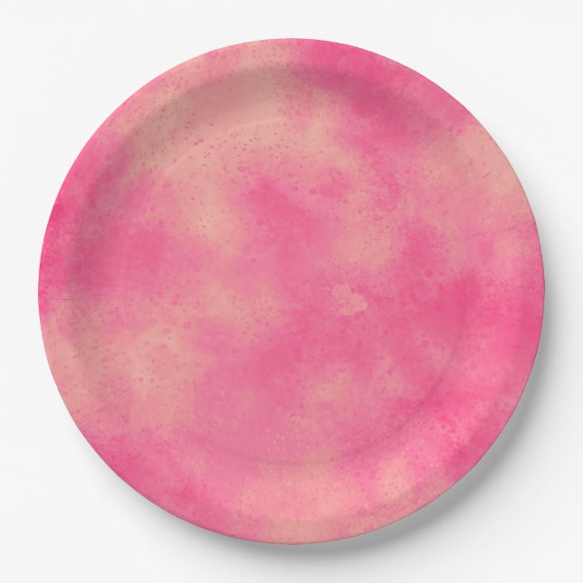 Stilvoller Sturmwolkeneffekt Rosa Pappteller (Vorderseite)