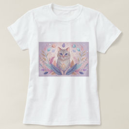 Stilvoller T - Shirt mit niedlichem Kätzchen in Pa