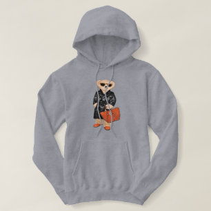 Stilvoller Teddybär Mode Trenchcoat Bär  Hoodie