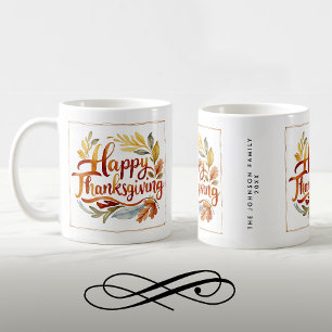 Stilvoller Thanksgiving-Herbstfarben-Name-Wasserfa Kaffeetasse
