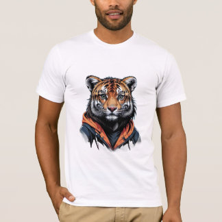 Stilvoller Tiger in Hoodie - Modernes Tierdesign S T-Shirt