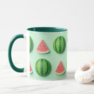 Stilvoller trendiger Wasserfarben-Wassermelone  Tasse