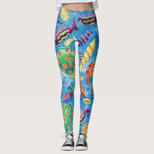 Stilvoller tropischer Fisch mit lustigem Muster Leggings