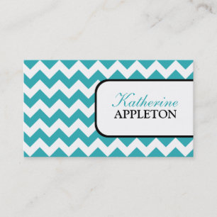 Stilvoller Türkis-Zickzack Geschäfts-Karten Visitenkarte