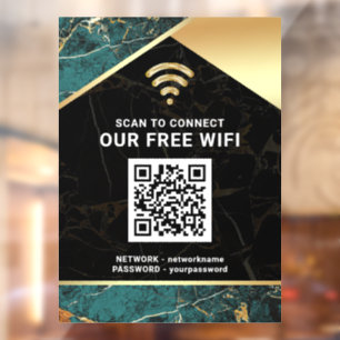 Stilvoller Türkiser QR-Code WLAN-Netzwerk Passwort Fensteraufkleber