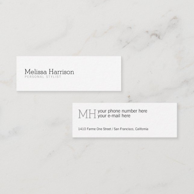 stilvoller und moderner minimalistischer beruflich mini visitenkarte (Vorne/Hinten)