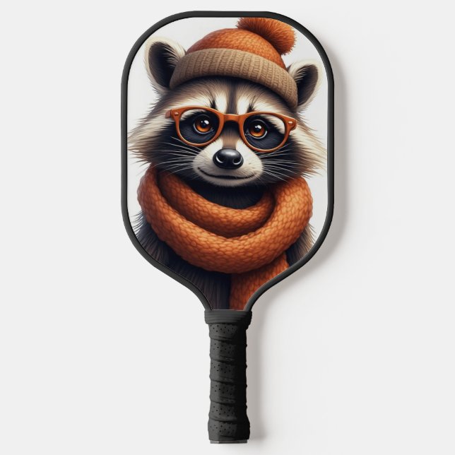 Stilvoller Waschbär Pickleball Schläger (Vorderseite)