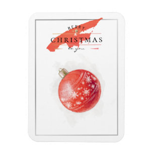 Stilvoller Weihnachtsbaum Roter Ball Magnet