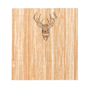 Stilvoller Weiß Schwanz Hirschkopf Leichtholz Deko Notizblock