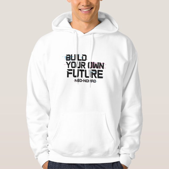 Stilvoller weißer Kapuzenpullover mit einzigartige Hoodie (Vorderseite)