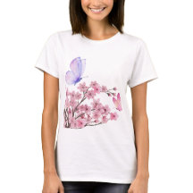 Stilvoller Weißer T - Shirt mit Kirschblossom und