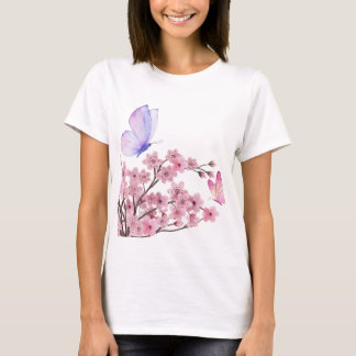 Stilvoller Weißer T - Shirt mit Kirschblossom und