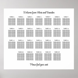 Stilvolles 26 Table Wedding Seating Chart Poster