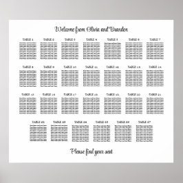 Stilvolles 27 Table Wedding Seating Chart Poster