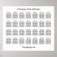 Stilvolles 28 Table Wedding Seating Chart Poster