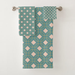 Stilvolles Aquamarines Blush Mid Century Modernes  Badhandtuch Set