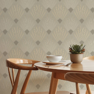 Stilvolles Art Deco Beige & Cream Geometric Design Tapete
