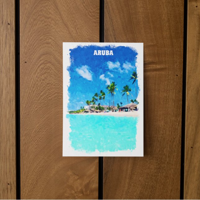 Stilvolles Aruba Caribbean Beach Paradise Postkarte (aruba caribbean island scenery postcard)