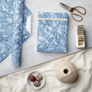 Stilvolles Baby Blue Shimmer Glitzer Glam Muster Geschenkpapier