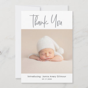 Stilvolles Baby-Foto Danke-Skript Geburt Dankeskarte