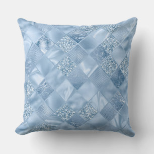 Stilvolles Babyblau Glitter und Folie Diamantflies Kissen