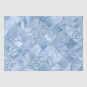 Stilvolles Babyblau Glitter und Folie Diamantflies Seidenpapier