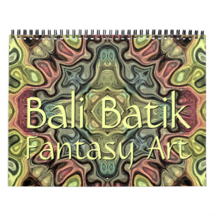 Stilvolles Bali-Batik-Muster Fantasy-Art 2027 Kalender