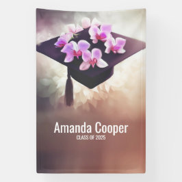 Stilvolles Banner für Orchid Graduation Party