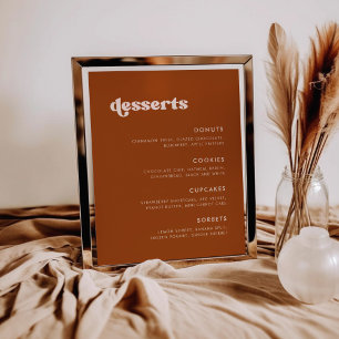 Stilvolles Bar von Burnt Orange Wedding Dessert Poster