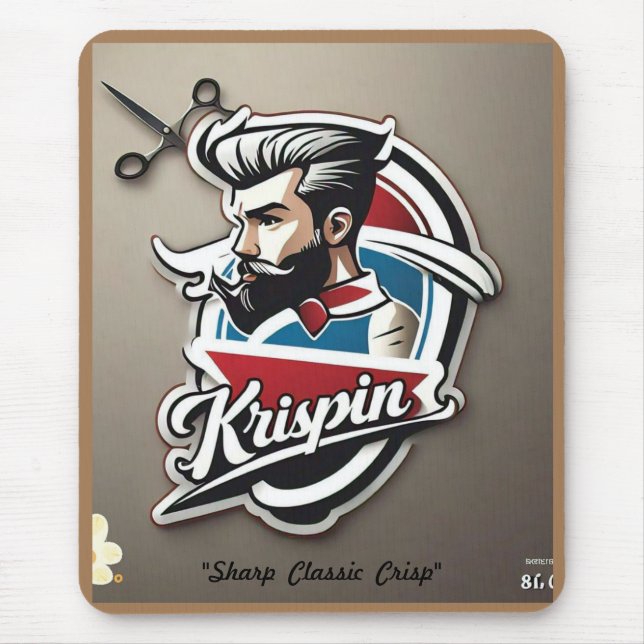 "Stilvolles Barber-Shop-Logo" Mousepad (Vorne)