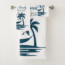 Stilvolles Beach House Palm Tree Hammock Familienn Badhandtuch Set