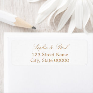 Stilvolles Beige White Return Address Label