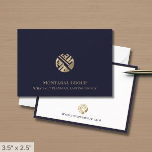 Stilvolles Berufliches Gold-Logo Mitteilungskarte