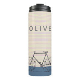 Stilvolles Bike Zeichnend Blush and Blue Personali Thermosbecher