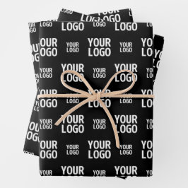 Stilvolles Bild-, Design- oder Geschäftslogo-Muste Geschenkpapier Set