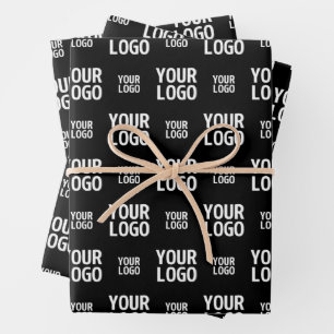 Stilvolles Bild-, Design- oder Geschäftslogo-Muste Geschenkpapier Set