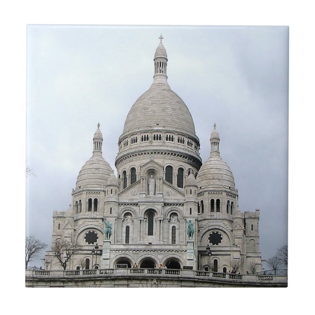 Stilvolles Bild von Sacre Coeur de Paris Fliese (Vorderseite)